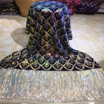 Latest African Tull Lace Fabrics High Quality velvet Nigerian Net Lace Fabric with Tassels Sequins Sequence Lace for Women Dress
Latest African Tull Lace Fabrics High Quality velvet Nigerian Net Lace Fabric with Tassels Sequins Sequence Lace for Women Dress