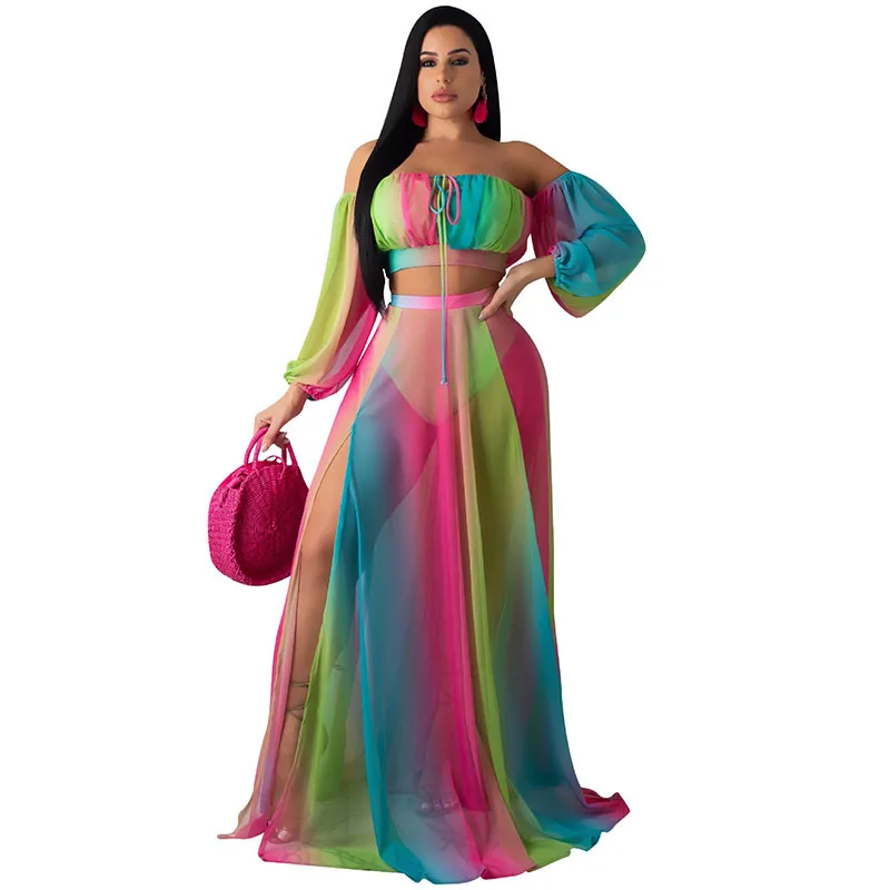 Off Shoulder Summer Chiffon Maxi Dress Women Strapless Floor-length Sheer Two Piece Beach Dress Sexy Club Party Dresses Vestidos 
Off Shoulder Summer Chiffon Maxi Dress Women Strapless Floor-length Sheer Two Piece Beach Dress Sexy Club Party Dresses Vestidos