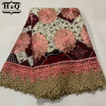 H&Q latest batik fabric africain 2020 high quality embroidered nigerian guipure laces 100% cotton fabrics 6 yards/pcs for sewing 
H&Q latest batik fabric africain 2020 high quality embroidered nigerian guipure laces 100% cotton fabrics 6 yards/pcs for sewing