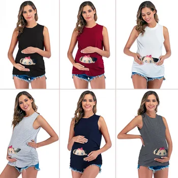 New 2020 Summer Maternity Pregnancy T Shirt Women Cartoon Tee Baby Print Staring Pregnant Clothes Funny T-shirt Plus Size M-3XL
New 2020 Summer Maternity Pregnancy T Shirt Women Cartoon Tee Baby Print Staring Pregnant Clothes Funny T-shirt Plus Size M-3XL