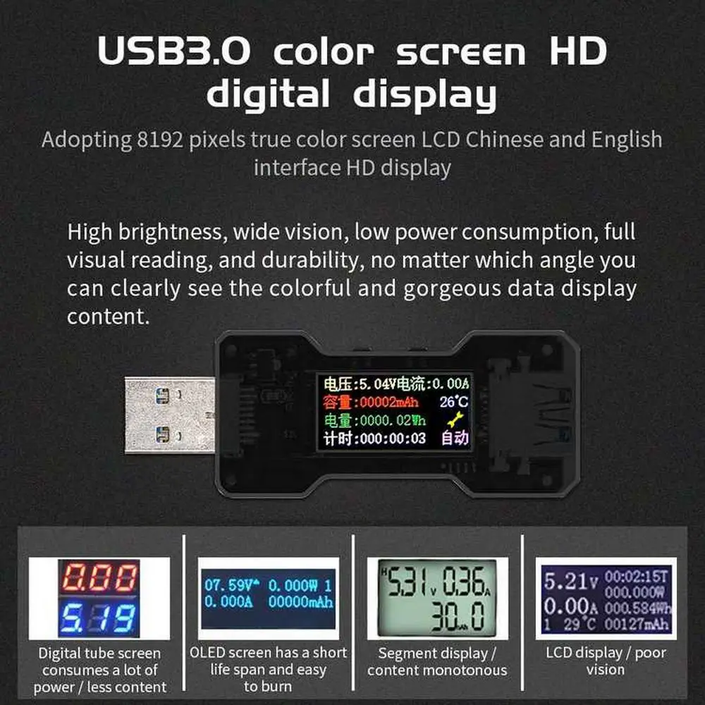 USB Tester DC Digital Voltmeter FNB18 Amperimetro Current Voltage Meter Amp Volt Ammeter Detector Power Bank Charger Indicator
USB Tester DC Digital Voltmeter FNB18 Amperimetro Current Voltage Meter Amp Volt Ammeter Detector Power Bank Charger Indicator