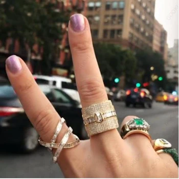 Luxury Full Zircon Statement Stackable Ring For Women Wedding Monaco Engagement Dubai Punk Bridal Index Finger Rings Jewelry 
Luxury Full Zircon Statement Stackable Ring For Women Wedding Monaco Engagement Dubai Punk Bridal Index Finger Rings Jewelry