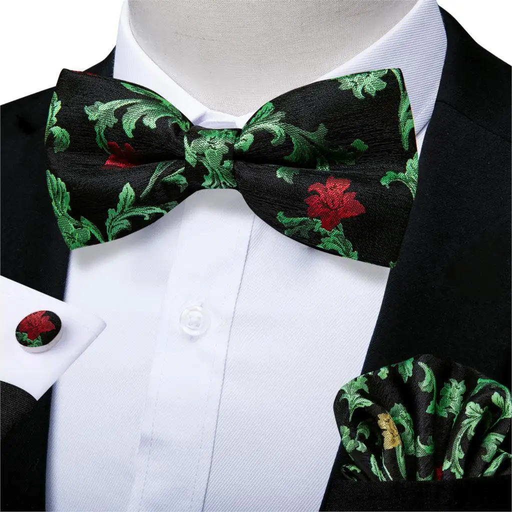 Men's Silk Pre Tied Bow Tie For Men Christmas Butterfly Bow Pocket Square Cufflinks Set Green Party Tuxedo Floral Bowtie DiBanGu
Men's Silk Pre Tied Bow Tie For Men Christmas Butterfly Bow Pocket Square Cufflinks Set Green Party Tuxedo Floral Bowtie DiBanGu