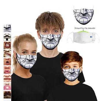 1pcs Halloween Reusable Mouth Face Mask Adult Funny Masks with PM2.5 Filter Dustproof Sand Exhaust Washable Cosplay Mascarillas
1pcs Halloween Reusable Mouth Face Mask Adult Funny Masks with PM2.5 Filter Dustproof Sand Exhaust Washable Cosplay Mascarillas