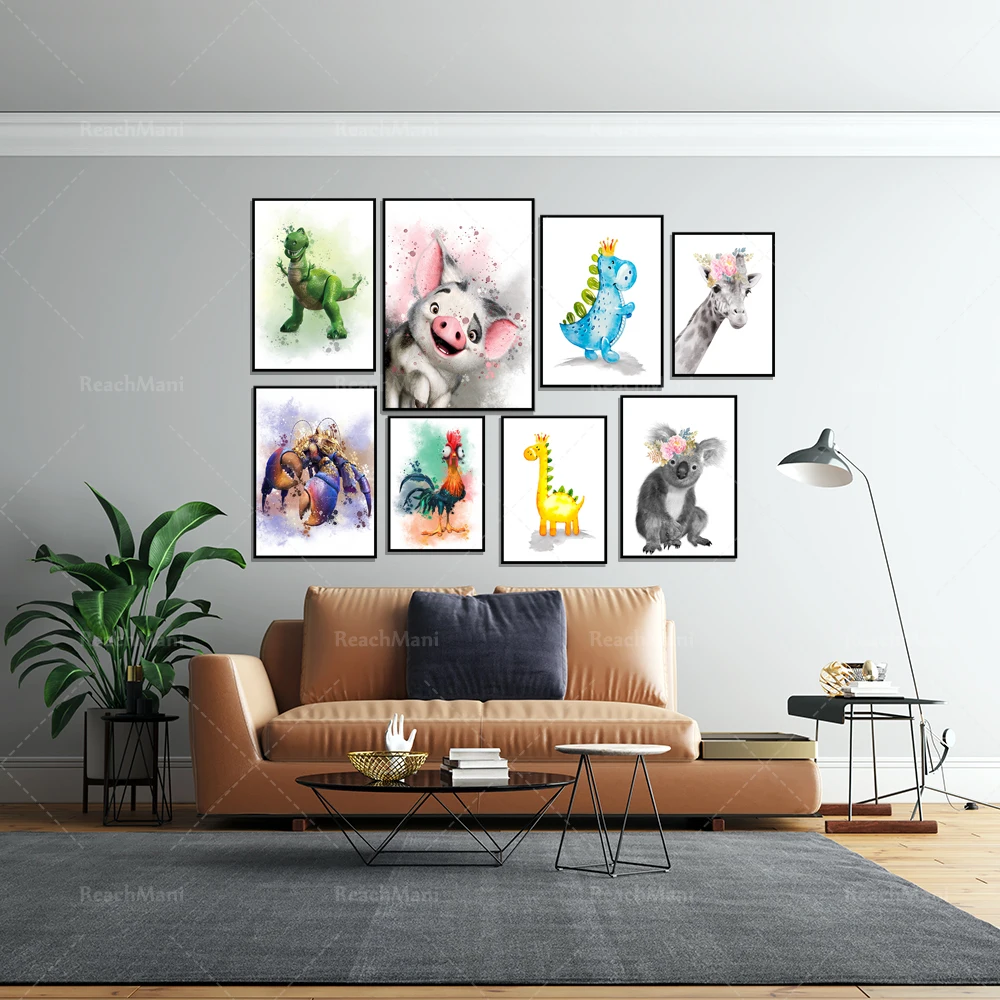 Watercolor animal rooster giraffe dinosaur children poster animal wall art canvas baby room decoration picture kindergarten prin
Watercolor animal rooster giraffe dinosaur children poster animal wall art canvas baby room decoration picture kindergarten prin