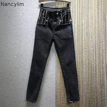 Rhinestone Beaded Jean Jeans Woman High-Waist Heavy Studded Jeans New Winter Stretch Thick Warm Pants Pantalones De Mujer
Rhinestone Beaded Jean Jeans Woman High-Waist Heavy Studded Jeans New Winter Stretch Thick Warm Pants Pantalones De Mujer