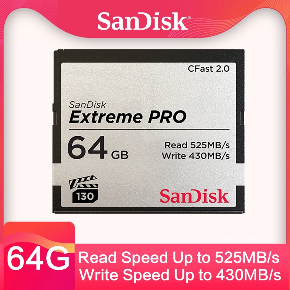 

Sandisk Extreme Pro CF Card CFAST2.0 525MB/s VPG130 FullHD 4K Video Card 64gb 128gb 256gb for Canon 3D Mark2 1DX2 XC15 XC10 C700