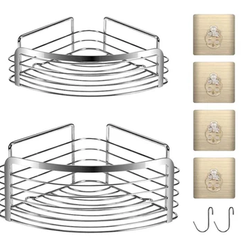 2 Pack Corner Shower Caddy with Reusable Adhesive - Rustproof Shower Corner Shelf Rack Basket with Hook - No Glue
2 Pack Corner Shower Caddy with Reusable Adhesive - Rustproof Shower Corner Shelf Rack Basket with Hook - No Glue