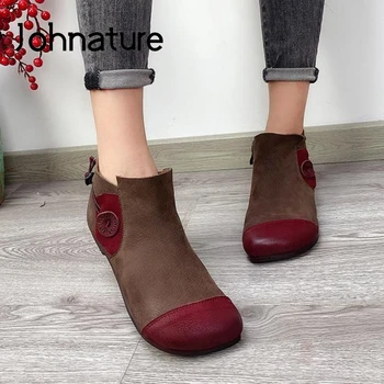 Johnature Ankle Women Boots Zip Genuine Leather Women Shoes 2020 New Mixed Colors Round Toe Flat With Sewing Platform Boots
Johnature Ankle Women Boots Zip Genuine Leather Women Shoes 2020 New Mixed Colors Round Toe Flat With Sewing Platform Boots