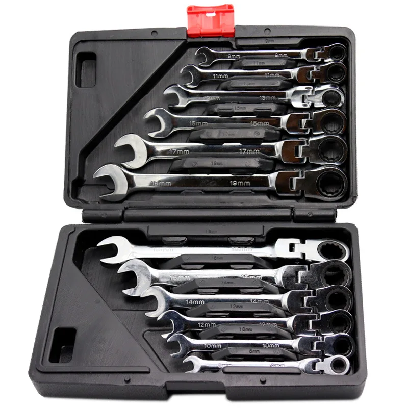 12 Pc Dual-use Ratchet Wrench Activity Head Set Auto Repair Tools 72 Tooth 12 Pieces Ratchet Wrench Set
12 Pc Dual-use Ratchet Wrench Activity Head Set Auto Repair Tools 72 Tooth 12 Pieces Ratchet Wrench Set