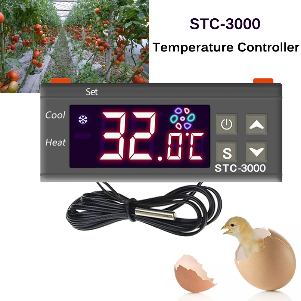 10pcs/lot STC-3000 Thermostat Temp Controller Heating Control Cooling Thermoregulator for Egg Incubator 12V/24V/220V
10pcs/lot STC-3000 Thermostat Temp Controller Heating Control Cooling Thermoregulator for Egg Incubator 12V/24V/220V