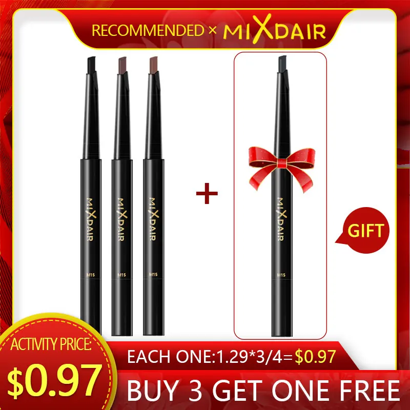 MIXDAIR 4 Colors Eyebrow Pencil with Brush and Brow Card Tattoo Tint Pen Long Lasting Eyebrow Pen Makeup Cosmetics Tools
MIXDAIR 4 Colors Eyebrow Pencil with Brush and Brow Card Tattoo Tint Pen Long Lasting Eyebrow Pen Makeup Cosmetics Tools