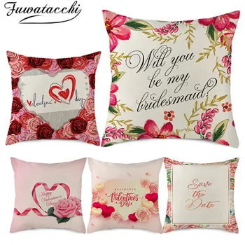 Fuwatacchi Valentine's Day Pillow Cover Pink Rose Flower Linen Cushion Cover for Home Sofa Car Decorative Throw Pillowcase 45x45 
Fuwatacchi Valentine's Day Pillow Cover Pink Rose Flower Linen Cushion Cover for Home Sofa Car Decorative Throw Pillowcase 45x45