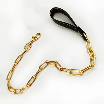 Stainless steel Short Large dog chain leash soft PU leather handle pet lead Metal Big Dog leashes Explosion-proof traction rope
Stainless steel Short Large dog chain leash soft PU leather handle pet lead Metal Big Dog leashes Explosion-proof traction rope