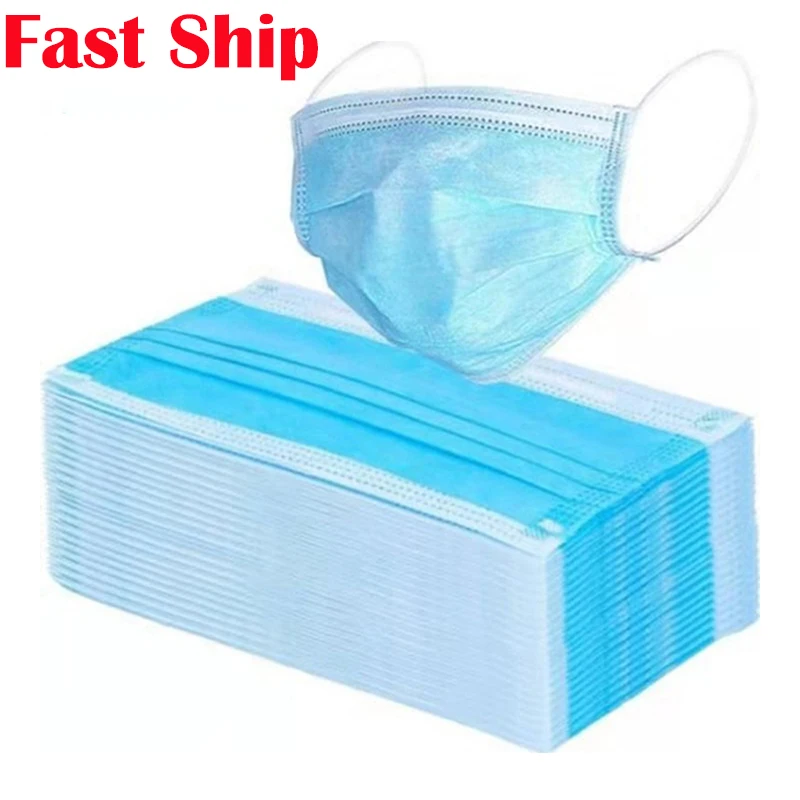 

Fast Ship Anti-Pollution 3 Laye Mask Dust Protection Masks Disposable Face Masks Elastic Ear Loop Disposable Dust Safety Mask