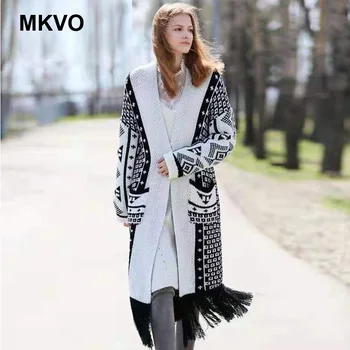 Vintage ethnic style women's tassel knit sweater cardigan coat fashion big pocket long section warm autumn winter clothes
Vintage ethnic style women's tassel knit sweater cardigan coat fashion big pocket long section warm autumn winter clothes