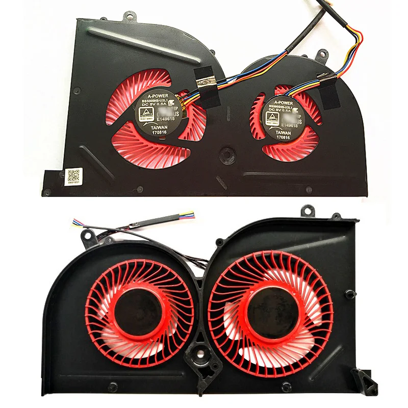 Laptop CPU GPU Cooling Fan For MSI GS63 GS63VR GS73 GS73VR MS-17B1 Stealth Pro CPU BS5005HS-U2F1 GPU BS5005HS-U2L1 Laptop Cooler
Laptop CPU GPU Cooling Fan For MSI GS63 GS63VR GS73 GS73VR MS-17B1 Stealth Pro CPU BS5005HS-U2F1 GPU BS5005HS-U2L1 Laptop Cooler