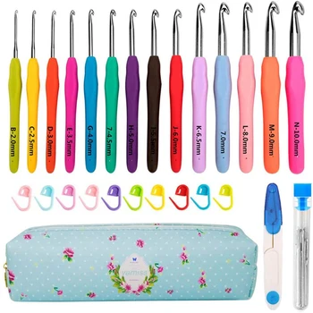 14 Sizes Crochet Hooks Set,2mm(B)-10mm(N) Ergonomic Crochet Hooks with Case
14 Sizes Crochet Hooks Set,2mm(B)-10mm(N) Ergonomic Crochet Hooks with Case