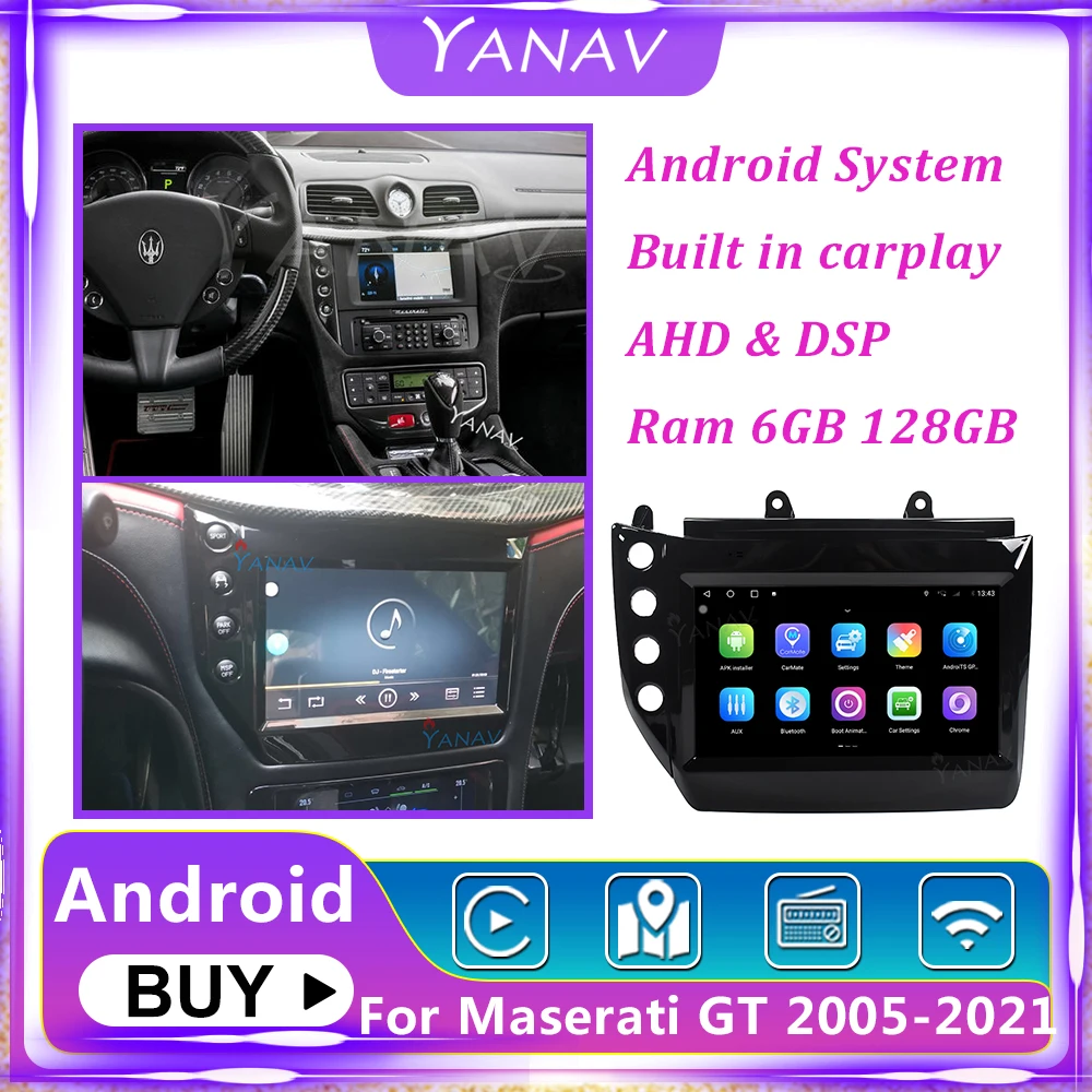 Android 10 Car Radio GPS Navigation For Maserati GT Black Screen Multimedia Player Head Unit Wireless Receiver Built In Carplay |