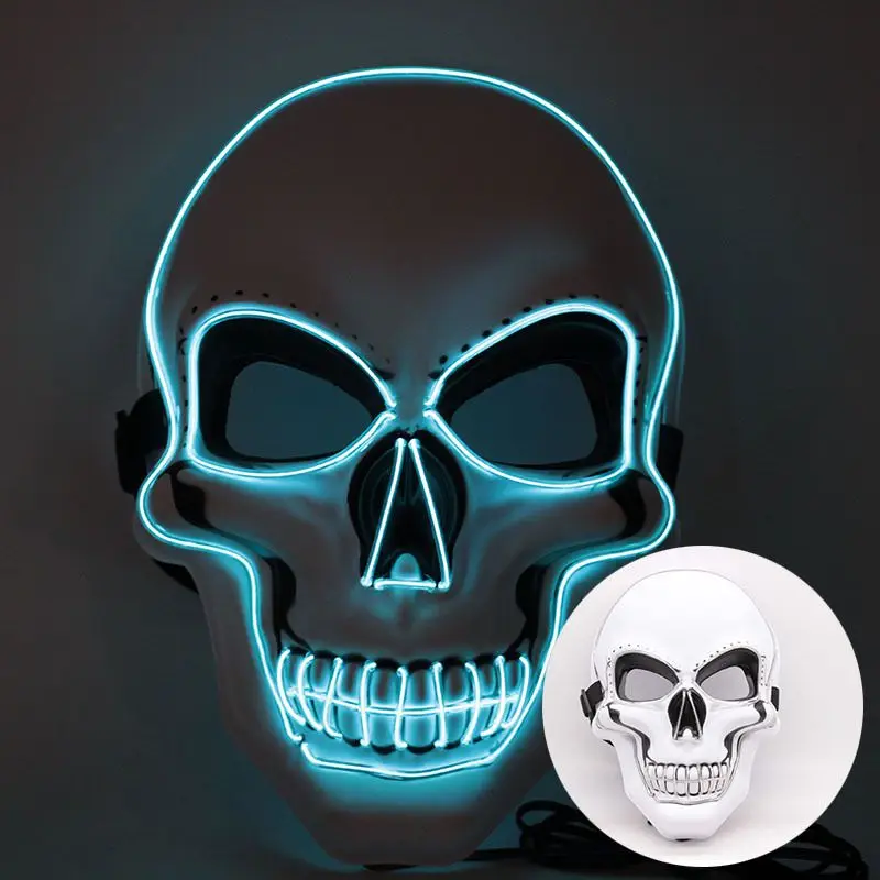 HOT Halloween LED Light up Mask Festival Party Masks Neon Skull Face Mask Lighting in Dark Cosplay Props Adult Luminous Toy PVC/
HOT Halloween LED Light up Mask Festival Party Masks Neon Skull Face Mask Lighting in Dark Cosplay Props Adult Luminous Toy PVC/