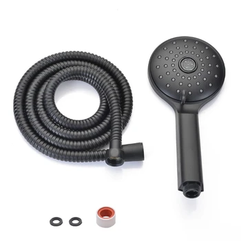 Metal Bathroom Hand Held Black Shower Head with Long Hose High Pressure Massage Spa Hand Held Showerhead Kit
Metal Bathroom Hand Held Black Shower Head with Long Hose High Pressure Massage Spa Hand Held Showerhead Kit