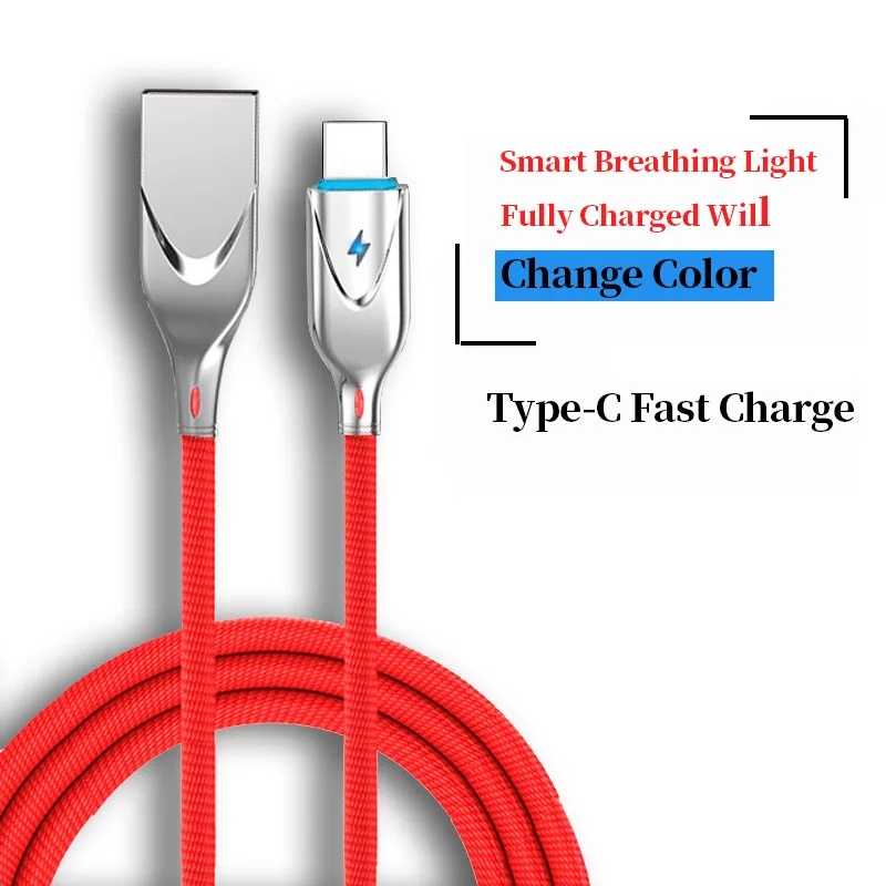 1m 2m With LED Indicator Zinc Alloy USB Type-C Mobile Phone Charging Wire Fast Charging Data Line For Samsung A40s A50 Cable
1m 2m With LED Indicator Zinc Alloy USB Type-C Mobile Phone Charging Wire Fast Charging Data Line For Samsung A40s A50 Cable