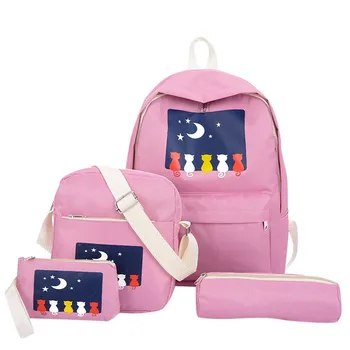 Backpack 2019 New Hot Sale Women Four-Piece Backpack Printed Cat Backpack Travel Student Bag School Bag bolsa escolar
Backpack 2019 New Hot Sale Women Four-Piece Backpack Printed Cat Backpack Travel Student Bag School Bag bolsa escolar