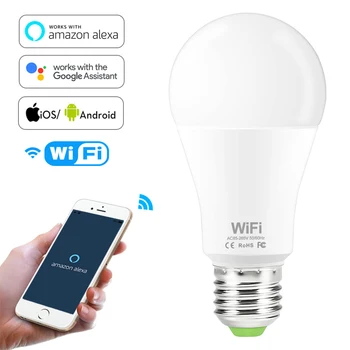 Dimmable 15W B22 E27 WiFi Smart Light Bulb LED Lamp App Operate Alexa Google Assistant Control Wake up Smart Lamp Night Light
Dimmable 15W B22 E27 WiFi Smart Light Bulb LED Lamp App Operate Alexa Google Assistant Control Wake up Smart Lamp Night Light
