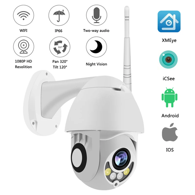 Беспроводная скоростная купольная IP-камера 1080P PTZ с Wi-Fi, уличная камера видеонаблюдения с двухсторонним аудио, сетевая камера видеонаблюдения P2P
Беспроводная скоростная купольная IP-камера 1080P PTZ с Wi-Fi, уличная камера видеонаблюдения с двухсторонним аудио, сетевая камера видеонаблюдения P2P