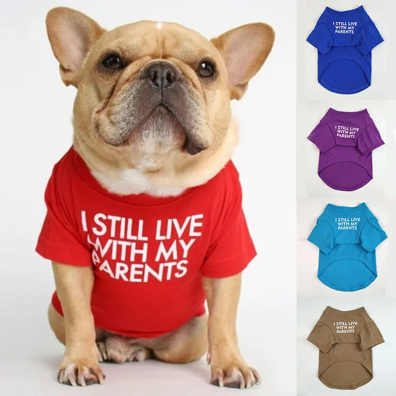Soft Fashion Letters Printed Summer Dog T-shirt Pure Cotton Dog Clothes for French Bulldog Soft Breathable Pet Cute Costume
Soft Fashion Letters Printed Summer Dog T-shirt Pure Cotton Dog Clothes for French Bulldog Soft Breathable Pet Cute Costume