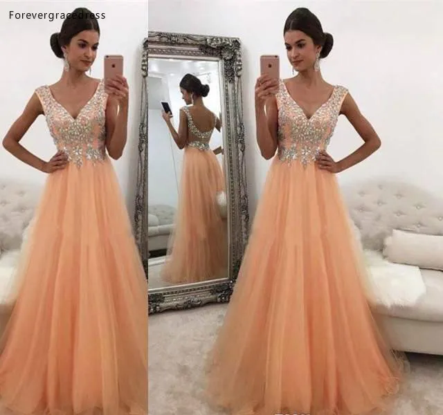 2019 Beaded Peach Prom Dress New Arrival A Line V Neck Long Formal Holidays Wear Graduation Evening Party Gown Custom Made
2019 Beaded Peach Prom Dress New Arrival A Line V Neck Long Formal Holidays Wear Graduation Evening Party Gown Custom Made