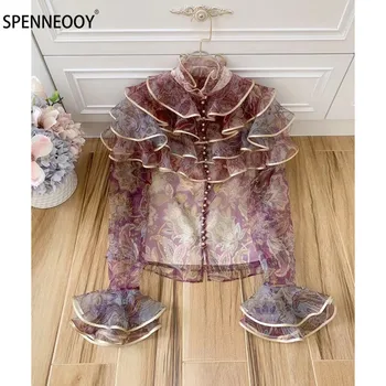 SPENNYMOOR Designer Brand Autumn Tiered Ruffles Flower Print Blouse Shirt Women Flared Sleeves Casual Buttons Tops
SPENNYMOOR Designer Brand Autumn Tiered Ruffles Flower Print Blouse Shirt Women Flared Sleeves Casual Buttons Tops