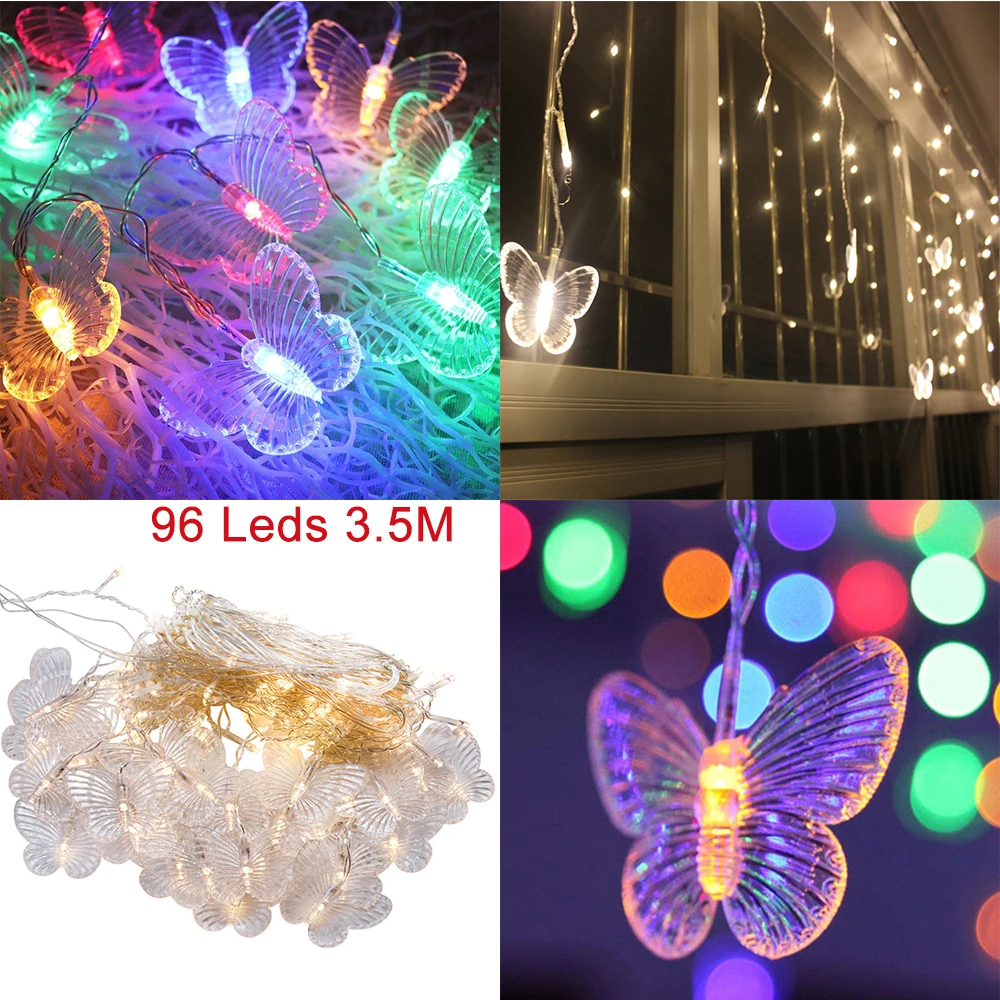 AC220V 96Leds 3.5M Butterfly String Lights Waterproof Fairy String Lights Christmas Curtain Lights Holiday Decoration Lighting
AC220V 96Leds 3.5M Butterfly String Lights Waterproof Fairy String Lights Christmas Curtain Lights Holiday Decoration Lighting