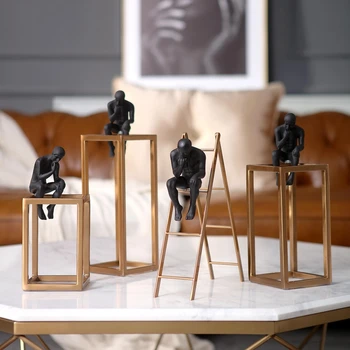 Modern Black Abstract Figure Think Sit On Metal Frame Statue Home Decoration Crafts Room Objects Office Figurines Wedding Gifts
Modern Black Abstract Figure Think Sit On Metal Frame Statue Home Decoration Crafts Room Objects Office Figurines Wedding Gifts