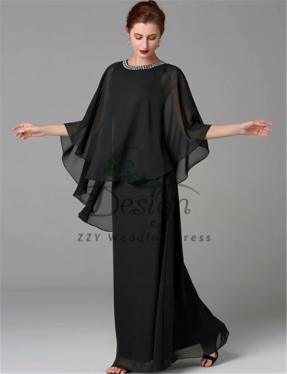 Black Chiffon Women's Dresses Vestidos De Fiesta De Noche A-line Crystals Beading Custom-Made Full-Length Of The Bride Dresses
Black Chiffon Women's Dresses Vestidos De Fiesta De Noche A-line Crystals Beading Custom-Made Full-Length Of The Bride Dresses
