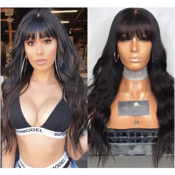 Natural Wave Human Hair Wigs with Bangs Indian Remy Human Hair Lace Front Wig with Full Bangs Natural Color 13x6 180% Density
Natural Wave Human Hair Wigs with Bangs Indian Remy Human Hair Lace Front Wig with Full Bangs Natural Color 13x6 180% Density