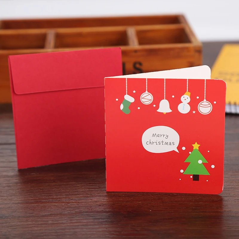 10pcs/set christmas card cartoon birthday greeting cards blank