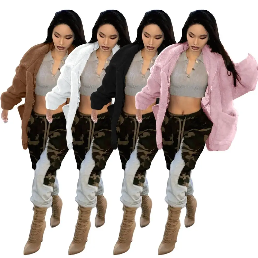 Fleece Coat with Pockets Solid Color Turn-Down Collar Long Sleeves New Arrival Autumn Warm Casual Style Women Outfits
Fleece Coat with Pockets Solid Color Turn-Down Collar Long Sleeves New Arrival Autumn Warm Casual Style Women Outfits