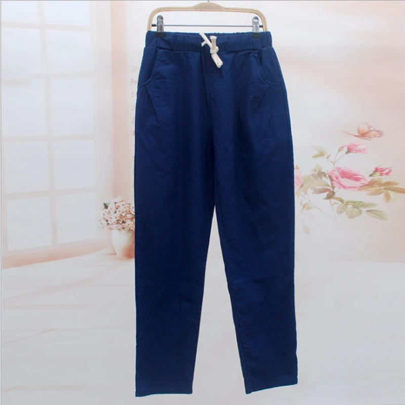 Women Spring Autumn Long Pants Casual Loose Harajuku Plus Size Trousers Solid Color Elastic Waist Cotton Linen Female Haren Pant
Women Spring Autumn Long Pants Casual Loose Harajuku Plus Size Trousers Solid Color Elastic Waist Cotton Linen Female Haren Pant