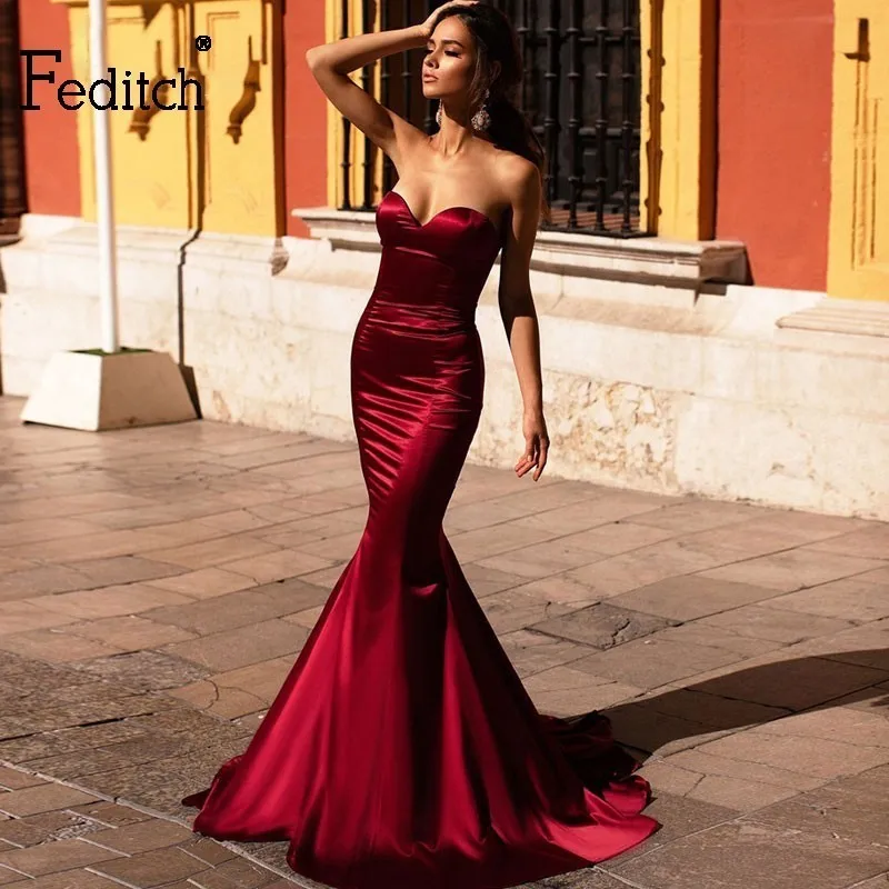 Feditch Sexy Strapless Satin Dress Backless Long Maxi Trumpet Mermaid Party Club Dresses Women Elegant Dress Vestidos Female
Feditch Sexy Strapless Satin Dress Backless Long Maxi Trumpet Mermaid Party Club Dresses Women Elegant Dress Vestidos Female