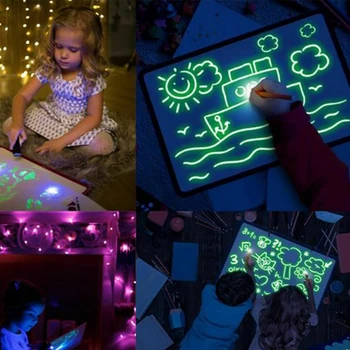 1PC A5 LED Luminous Light Drawing Board Graffiti Doodle Drawing Tablet Magic Board Draw With Light-Fun Fluorescent Pen
1PC A5 LED Luminous Light Drawing Board Graffiti Doodle Drawing Tablet Magic Board Draw With Light-Fun Fluorescent Pen