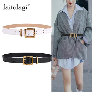 Gold Buckle Jeans Belts for Women Black White Retro Female Waist Belt PU Leather Ladies Dress Belt Strap Wild Waistband
Gold Buckle Jeans Belts for Women Black White Retro Female Waist Belt PU Leather Ladies Dress Belt Strap Wild Waistband