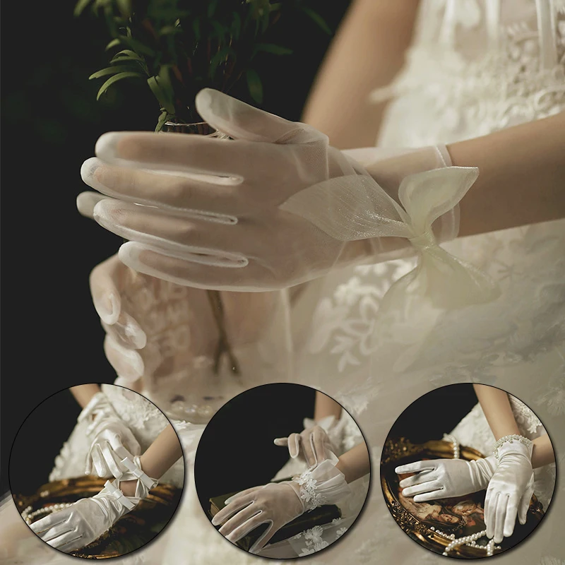 Bride Wedding Mesh Gloves Beige Short Design Lace Gauze Transparent Women Gloves UV-Proof Summer Women Fishnet Mitten
Bride Wedding Mesh Gloves Beige Short Design Lace Gauze Transparent Women Gloves UV-Proof Summer Women Fishnet Mitten