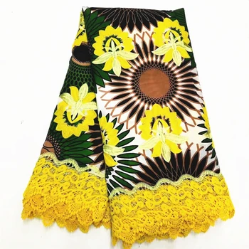 New Design cotton ankara fabric With Lace High Quality Embroidered African Wax Lace Fabric 6 Yards For Dress
New Design cotton ankara fabric With Lace High Quality Embroidered African Wax Lace Fabric 6 Yards For Dress