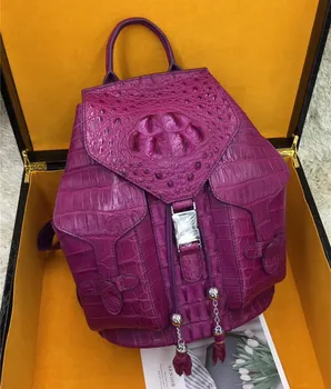 CHIC Design Genuine Crocodile Skin Drawstring Closure Lady Large Casual Bag Pack Exotic Alligator Leather Women Travel Backpack
CHIC Design Genuine Crocodile Skin Drawstring Closure Lady Large Casual Bag Pack Exotic Alligator Leather Women Travel Backpack