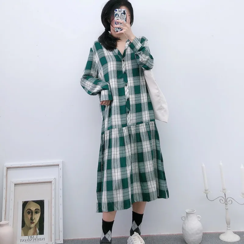 Women Long Dress Autumn 2019 New Fashion Long Sleeve Feminino Vestidos Modern Lady Loose Plaid Dresses
Women Long Dress Autumn 2019 New Fashion Long Sleeve Feminino Vestidos Modern Lady Loose Plaid Dresses