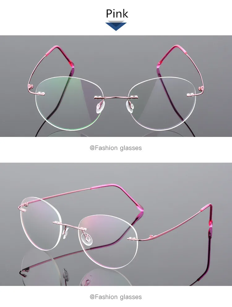 Titanium Alloy Framless owalne okulary dla osób z krótkowzrocznością wykończone kobiety mężczyźni ultralekki okulary korekcyjne bez oprawek 0 -0.5 -0.75 To -6.0 20 H6d264ed3265d4ded99328d3a87247927k