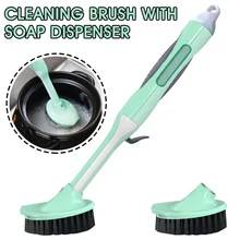 Kitchen 2 in 1 Cleaning Brush Soap Dispenser Washing Scrubber Non Slip Handle Household Dish Pot Washing Descaling Oil Brush
Kitchen 2 in 1 Cleaning Brush Soap Dispenser Washing Scrubber Non Slip Handle Household Dish Pot Washing Descaling Oil Brush