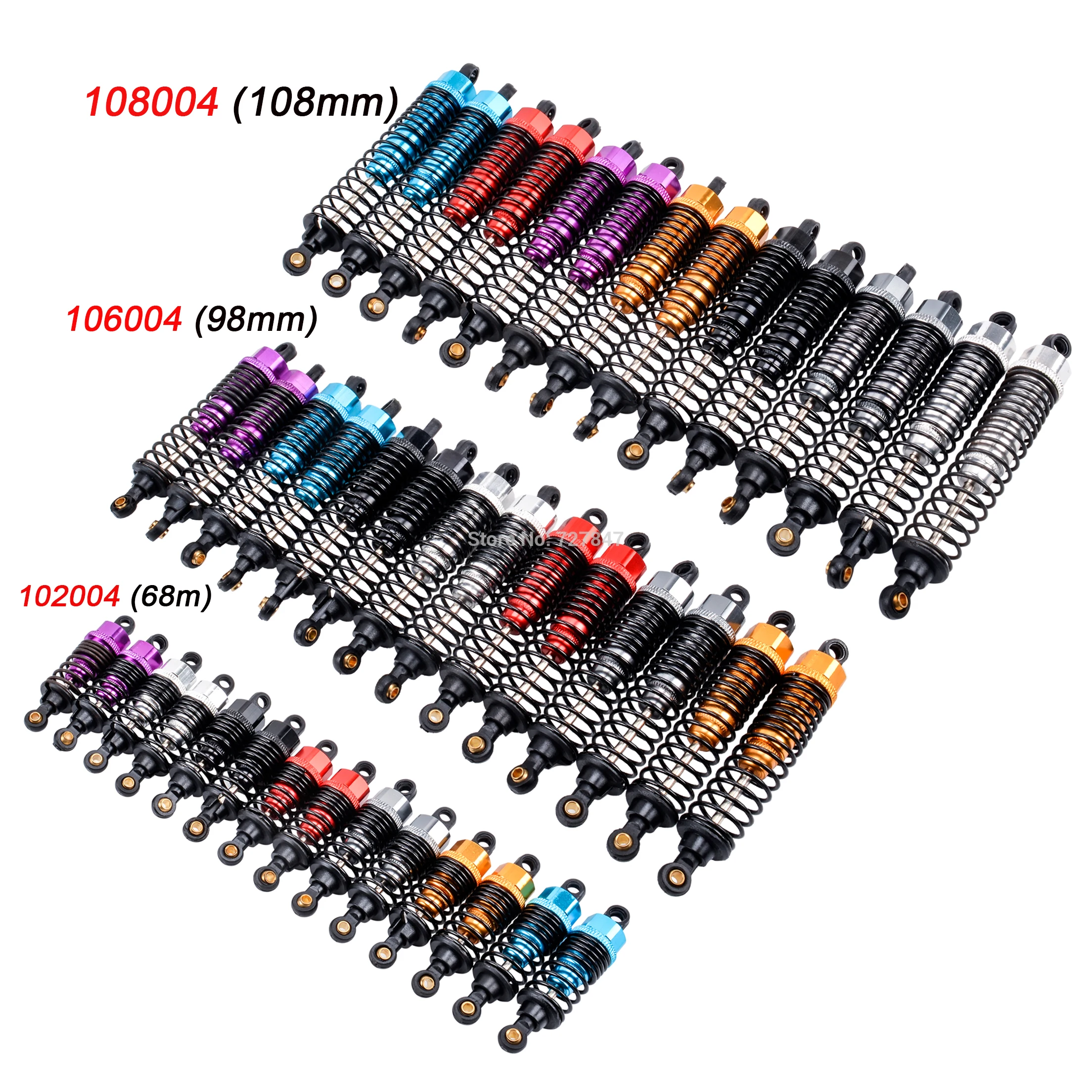 108004 106004 102004 68mm/98mm /108mm Aluminum Shocks Absorbers Damper for HSP HPI Himoto 1/10 Scale RC Car Truck Off Road Buggy | Игрушки и