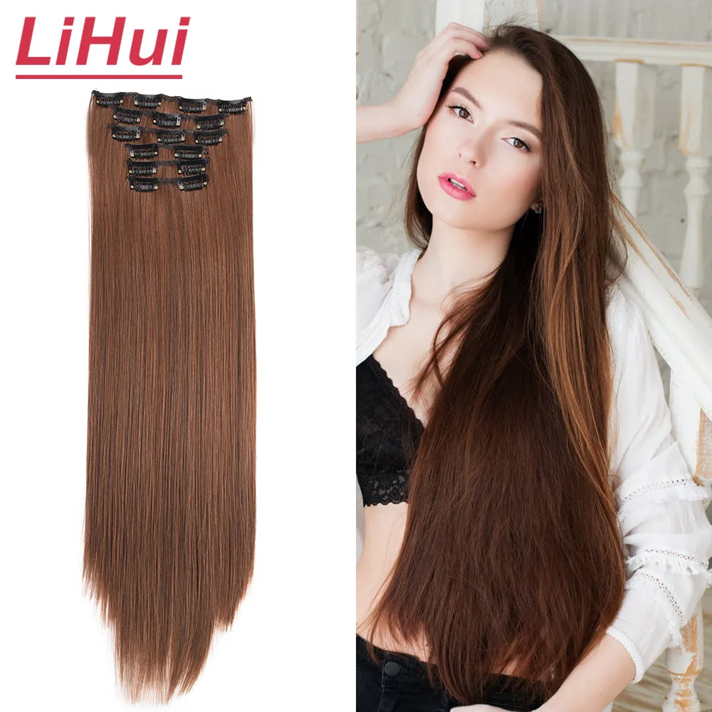 LIHUI 6 Clip In Hair Extensions Invisible Synthetic Hair Ombre Hair Extensions Straight Loose Wave Hair Clips for Thick Hair
LIHUI 6 Clip In Hair Extensions Invisible Synthetic Hair Ombre Hair Extensions Straight Loose Wave Hair Clips for Thick Hair